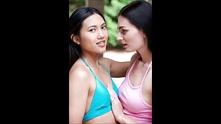 Black Haired Babes Sucks Each Other’s Pussies