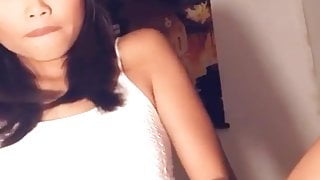 asian hottie masturbates