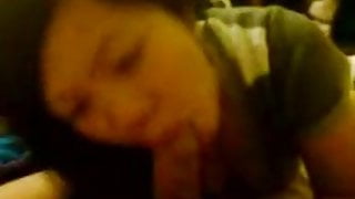 Cheap asian hooker giving lazy bj