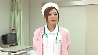 Japanese nurse creampied at hospital bed!