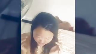 Mouth fuck and facial to asian woman