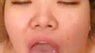 Asian college amateur huge facial cum shot